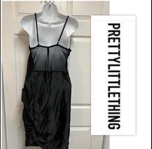 Load image into Gallery viewer, Black Lace Side Ruched Midi Dress