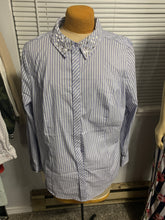 Load image into Gallery viewer, Jewel Collar Pinstriped Button Down Shirt